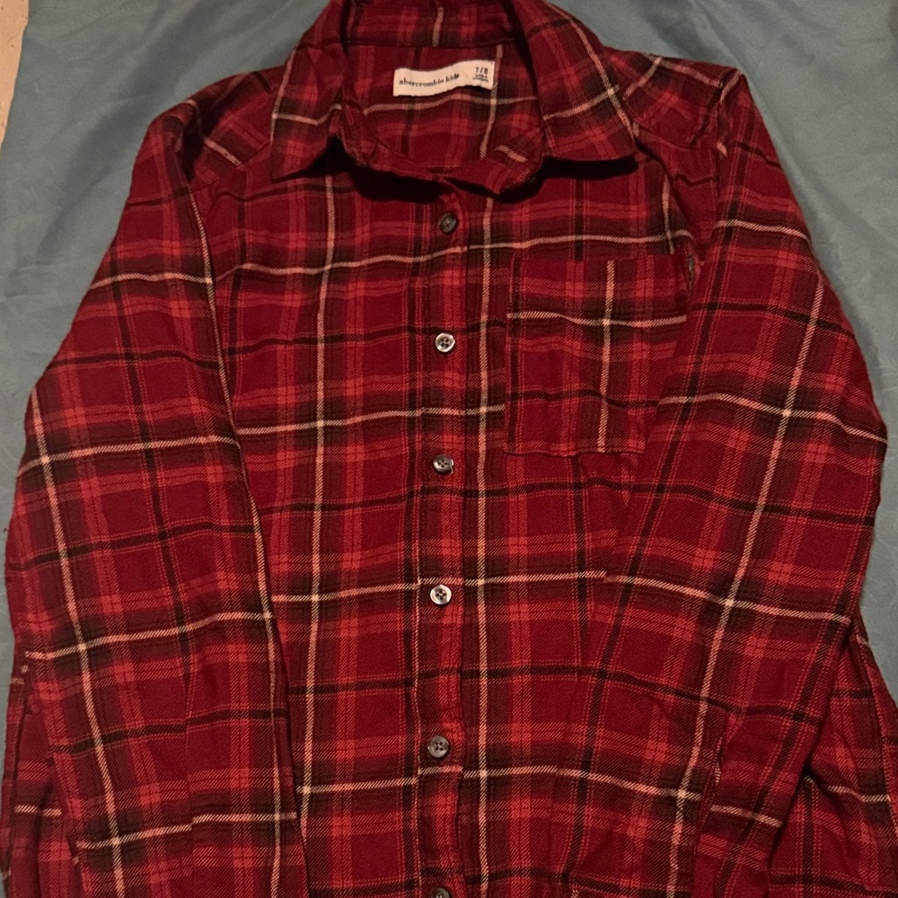 Abercrombie kids Red Plaid Button-Up Shirt